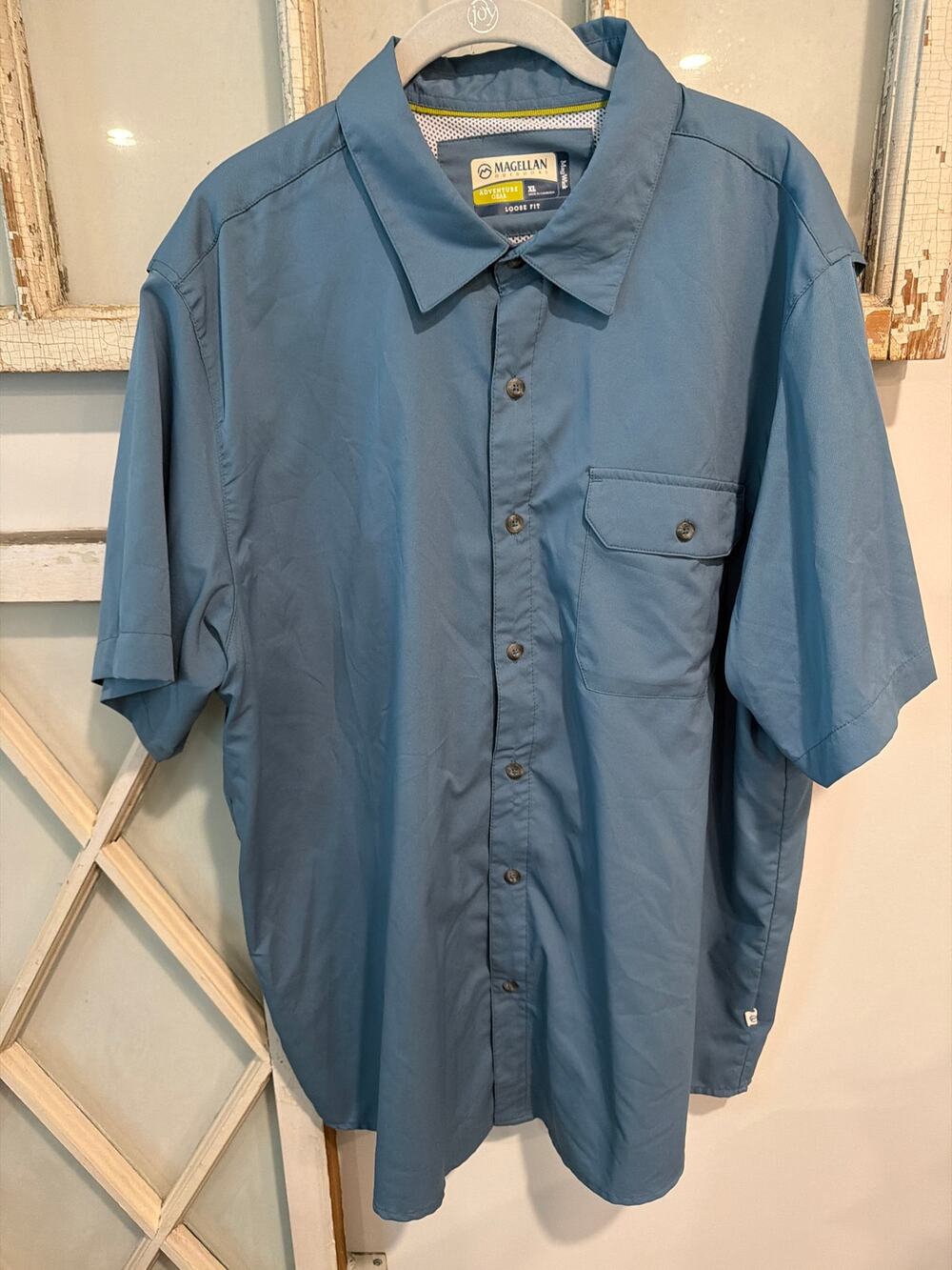 Magellan size XL blue ventilated button down shirt Adventure Gear